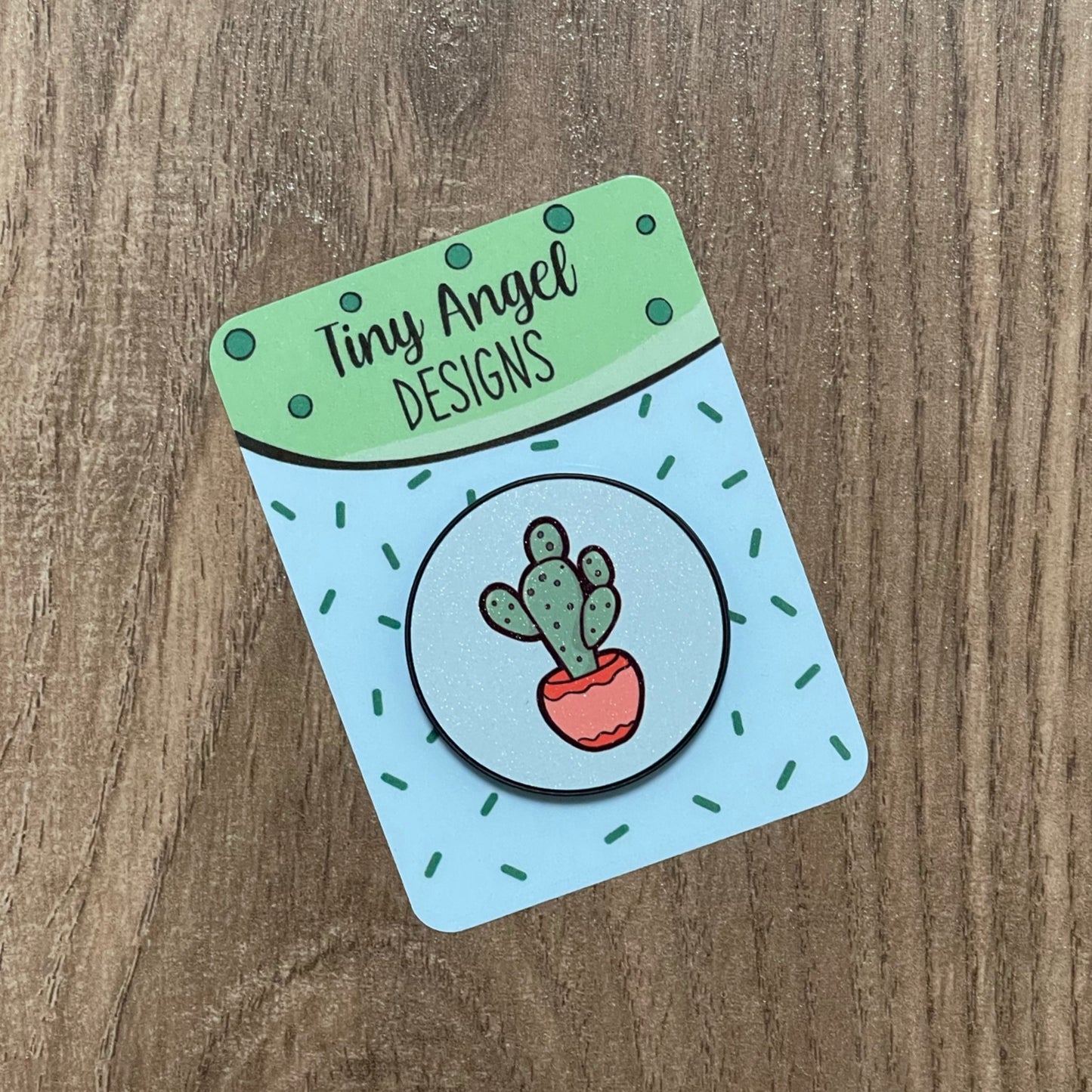 Tall blue cactus pop socket