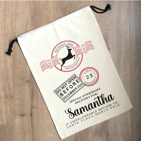 Personalised Santa Sack - Reindeer mail