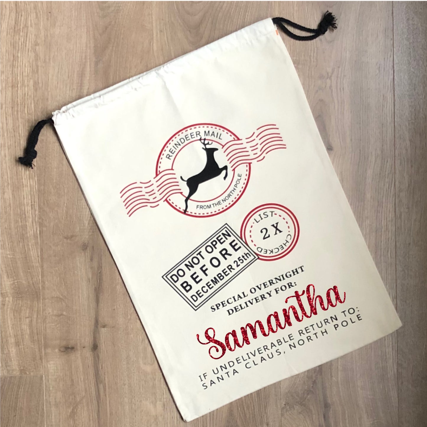 Personalised Santa Sack - Reindeer mail