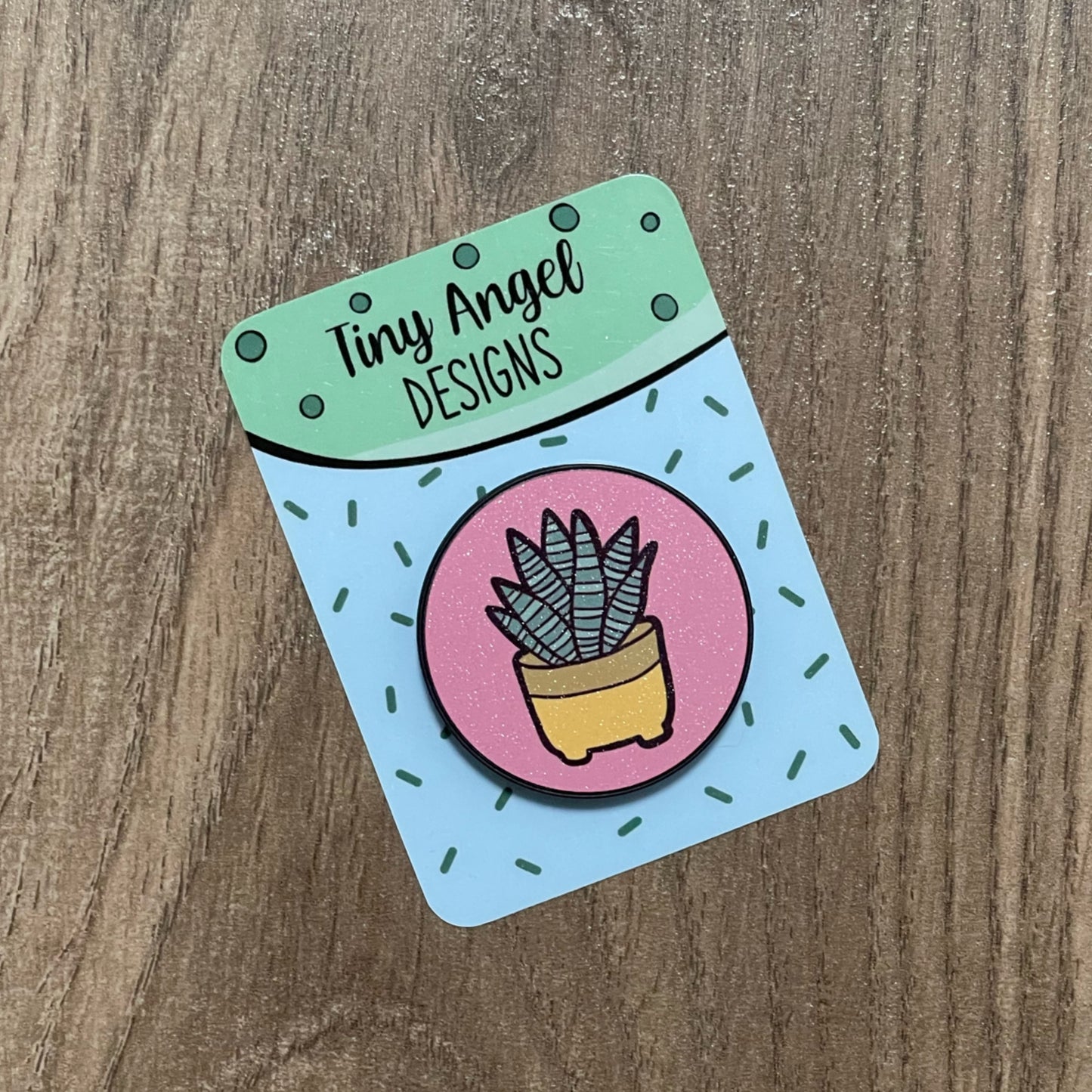 Pink cactus pop socket