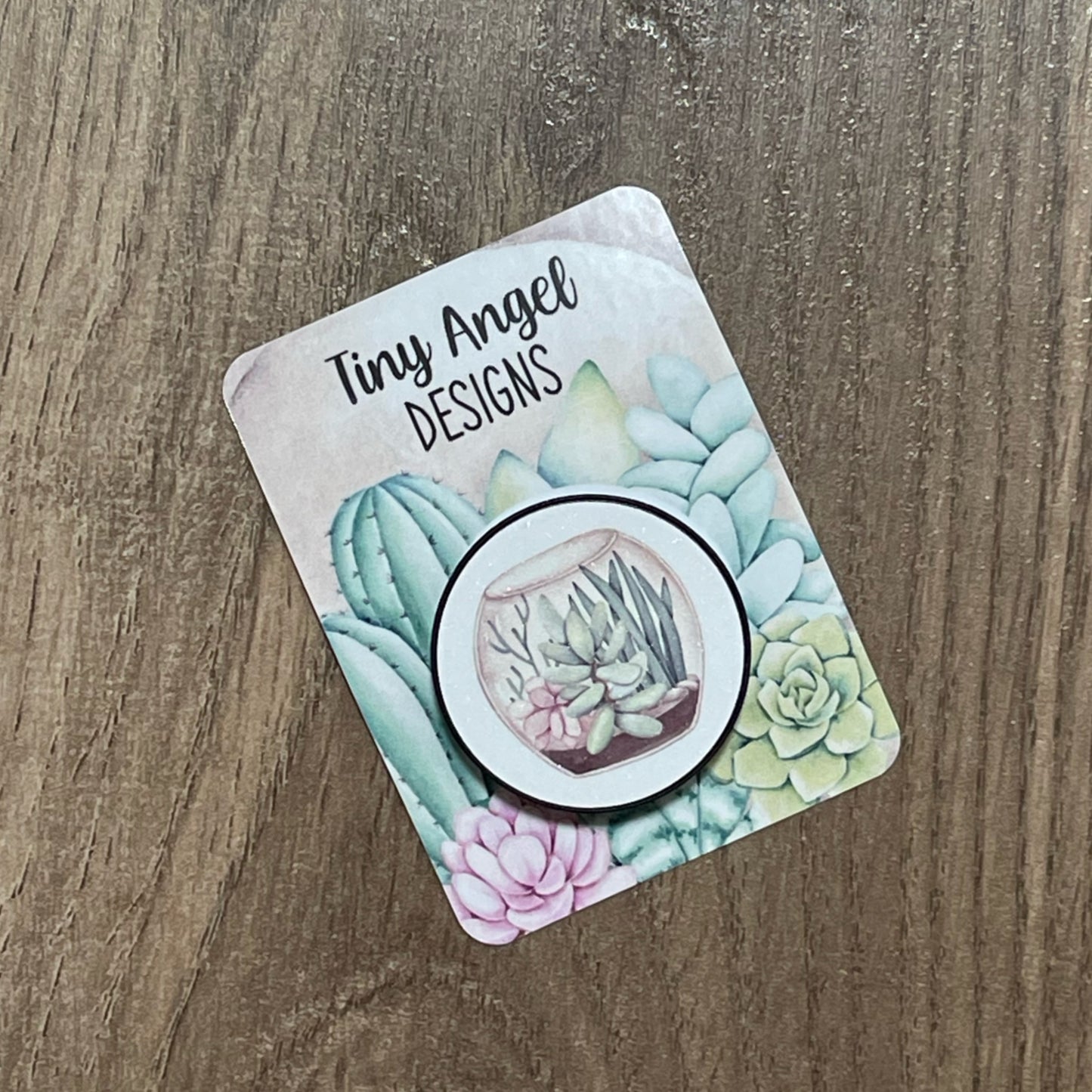 Watercolour cactus pop socket