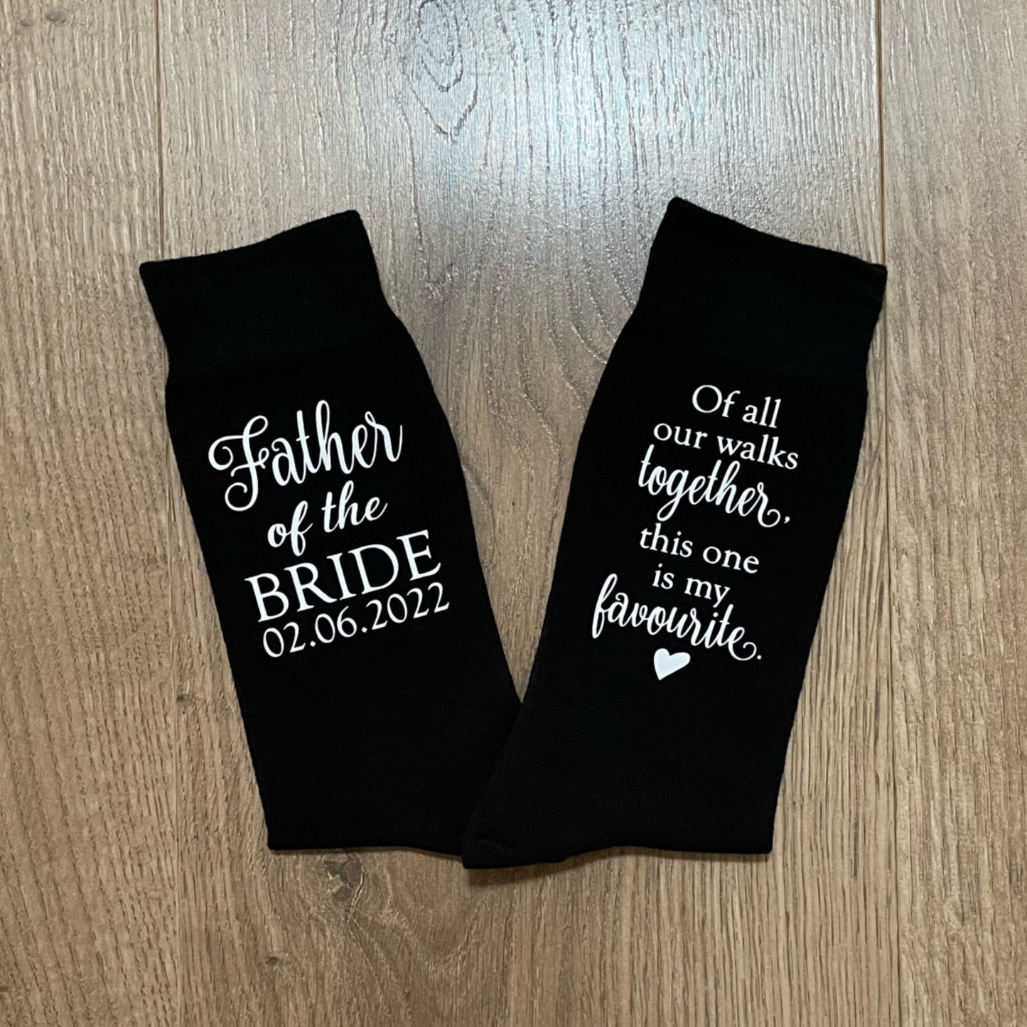 Personalised Father of the Bride socks – Tiny Angel Designs