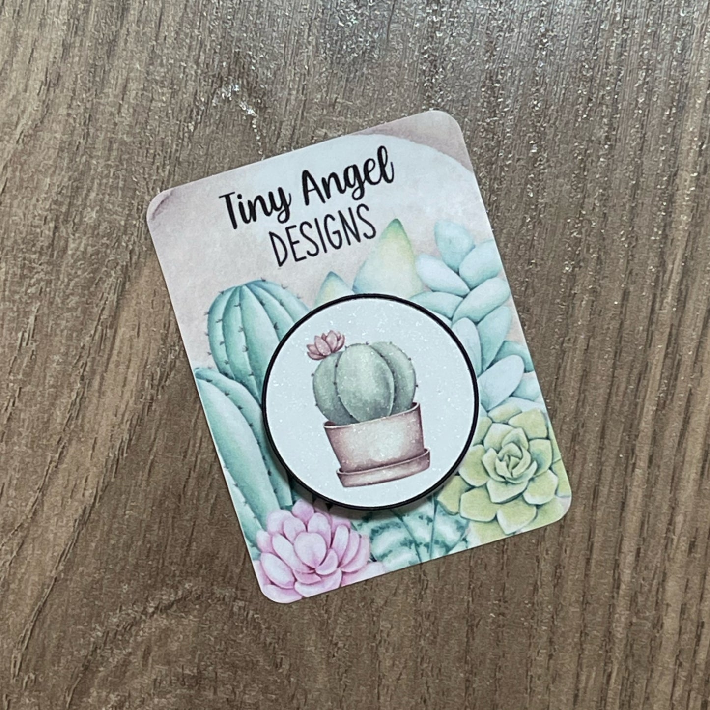 Watercolour cactus pop socket