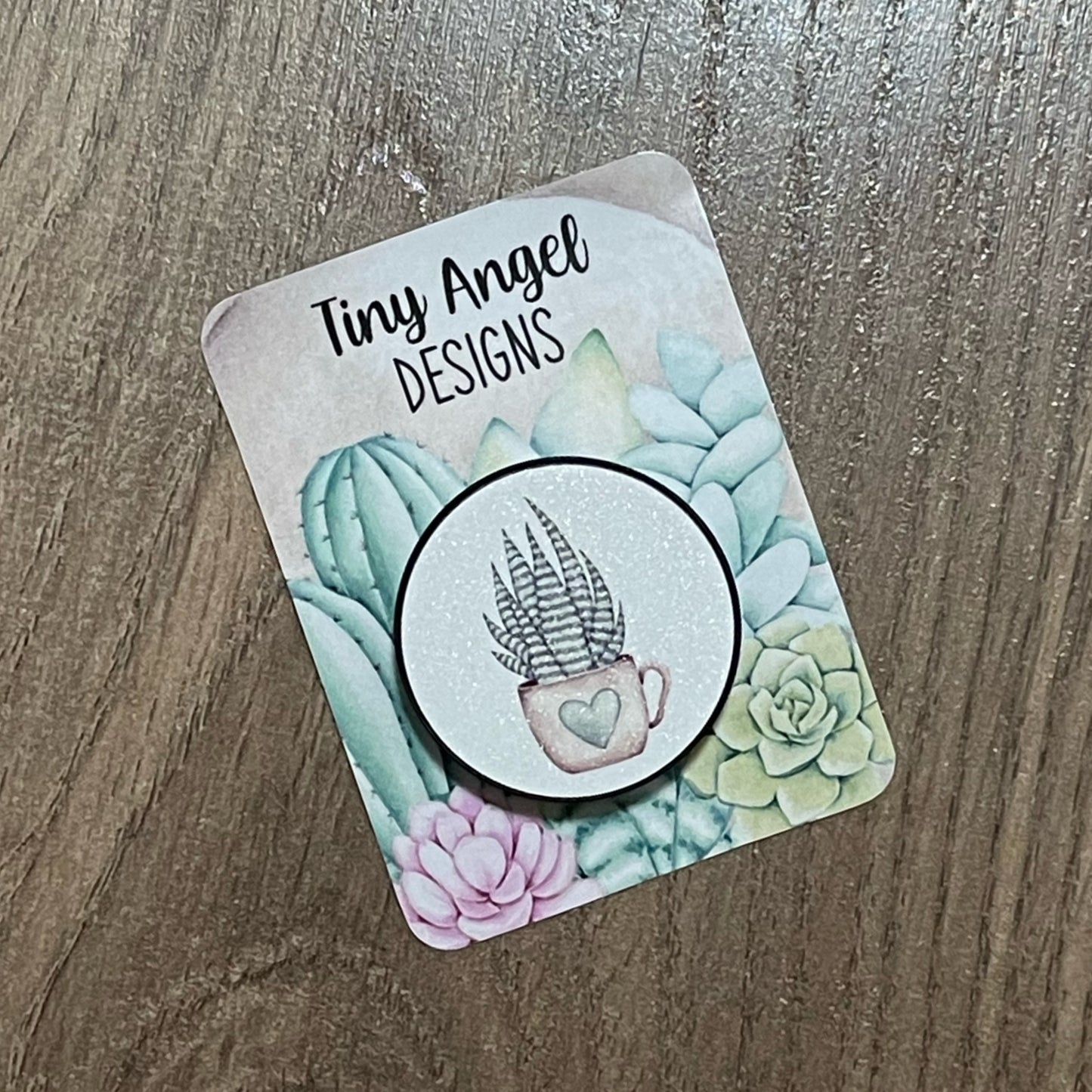 Watercolour cactus pop socket