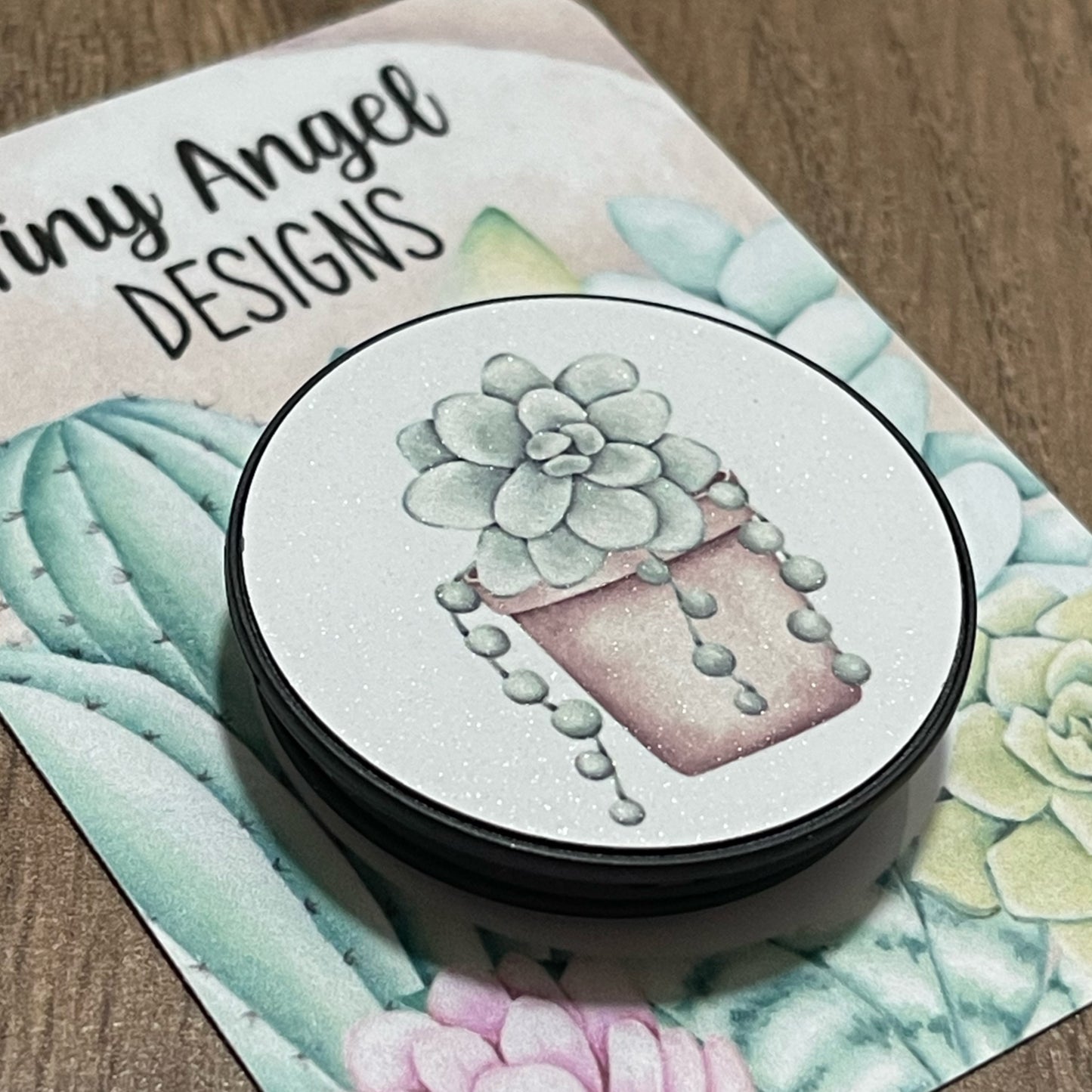 Watercolour cactus pop socket