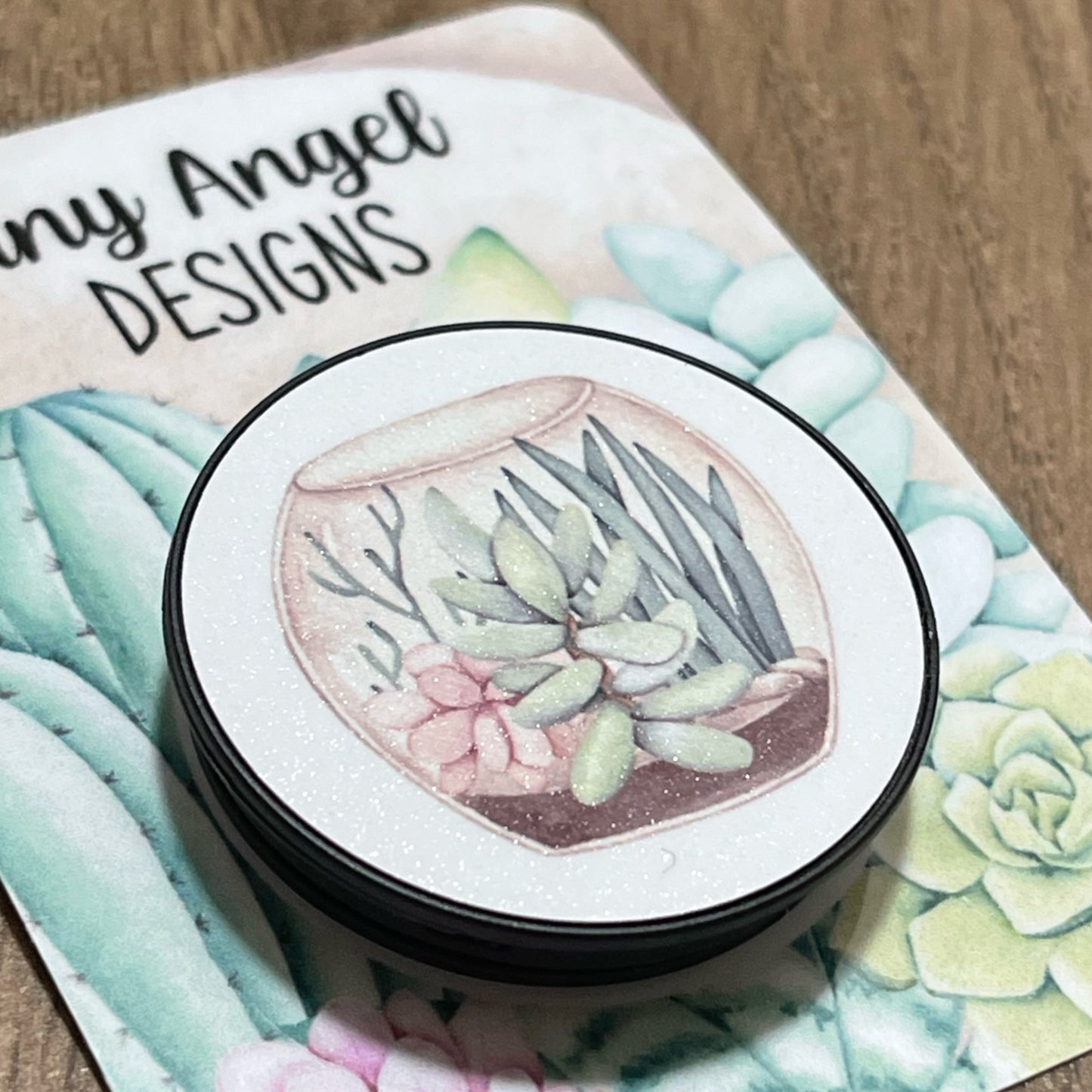 Watercolour cactus pop socket